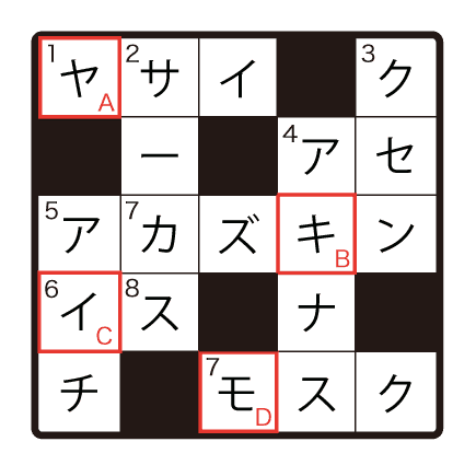 クロスワードパズルの答え